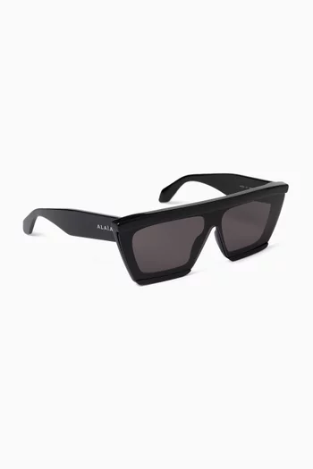 Rectangle Sunglasses in Recycled Acetate