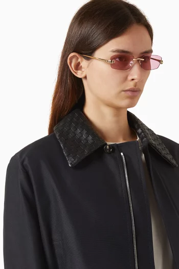 Panthère de Cartier Rectangle Sunglasses in Metal