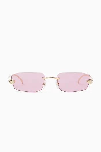 Panthère de Cartier Rectangle Sunglasses in Metal