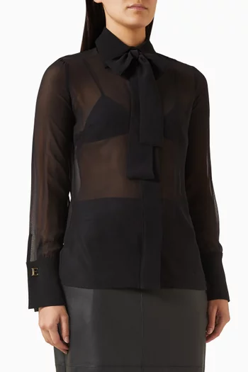 Sash Belt Top in Georgette & Crêpe