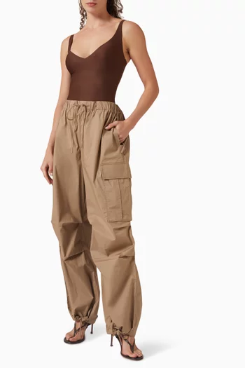 Oversized Low-rise Cargo Pants in Woven-cotton