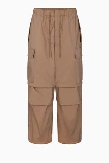 Oversized Low-rise Cargo Pants in Woven-cotton