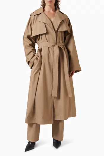 Trench Coat in Woven-cotton