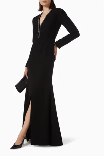 Embellished V-neck Dress