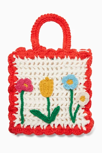 Floral Embroidered Tote Bag