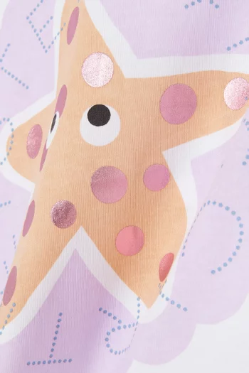 Starfish-print T-shirt in Cotton