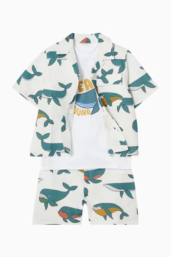 Whale-print T-shirt in Cotton