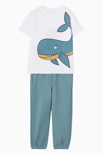 Whale-print T-shirt in Cotton
