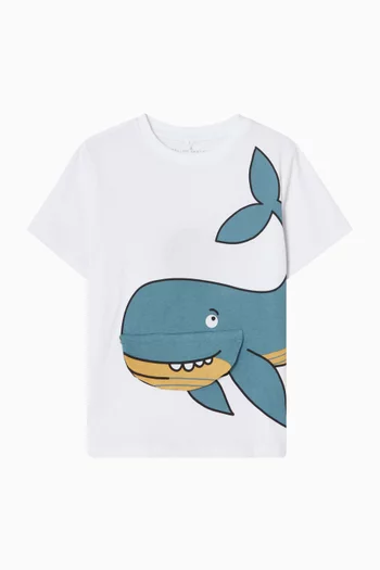 Whale-print T-shirt in Cotton
