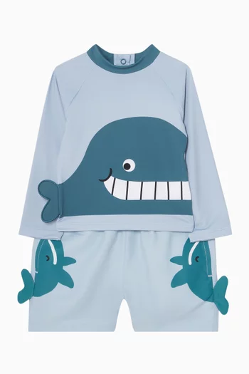 Whale-print Tail Swim Shorts