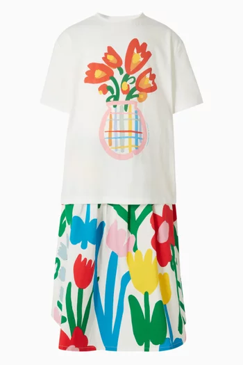 Tulip In Vase-print T-shirt in Cotton
