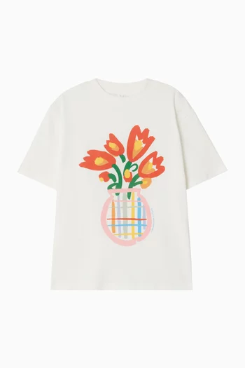Tulip In Vase-print T-shirt in Cotton