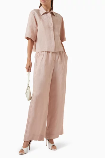 Embellished Shirt in Linen