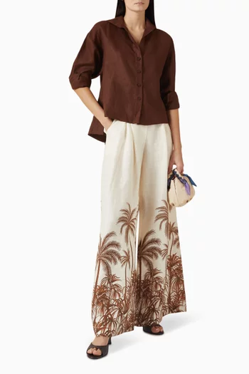 Desperte Printed Pants in Linen