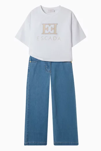 Logo-embroidered T-shirt in Cotton