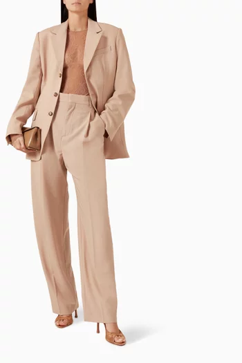 Light Mid Rise Pants in Wool-blend
