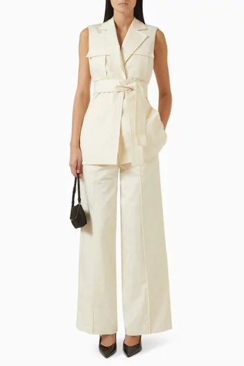Jnane Wide-leg Pants in Cotton Blend