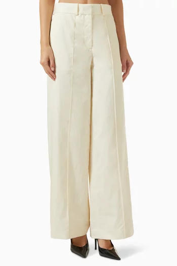 Jnane Wide-leg Pants in Cotton Blend