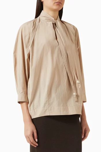 Scarf Blouse in Crepe Cotton