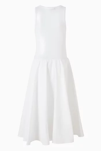 Logo-plaque Midi Dress in Cotton