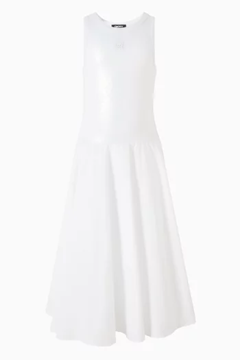 Logo-plaque Midi Dress in Cotton
