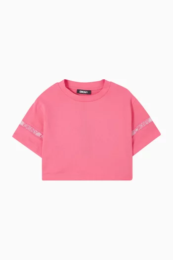 Cropped T-shirt in Cotton