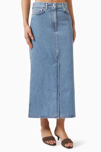 Rona Midi Skirt in Denim