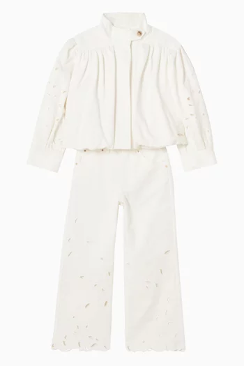 Laser Cut Buttoned Waist Trousers
