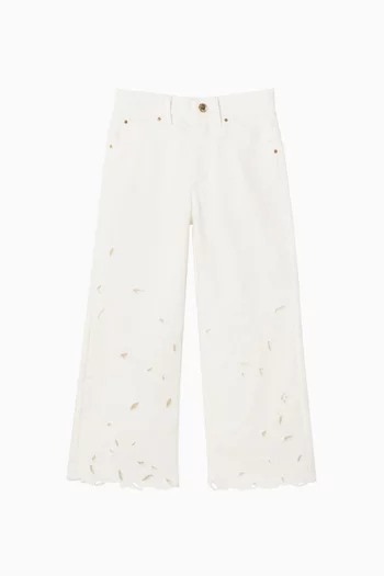 Laser Cut Buttoned Waist Trousers