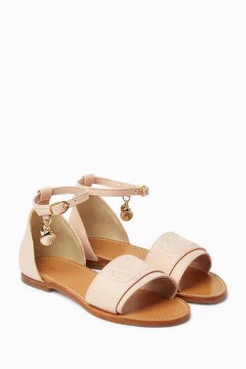 Logo-embossed Sandals in Leather