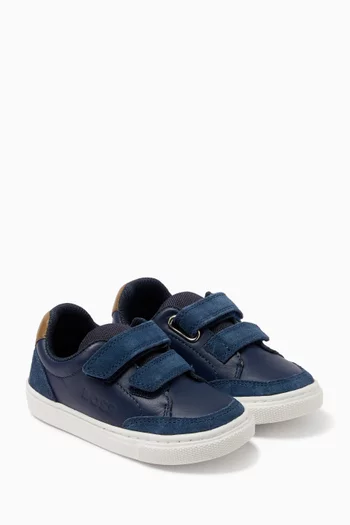 Velcro Logo Sneakers in Leather