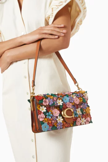 Floral Tabby 26 Shoulder Bag in Leather