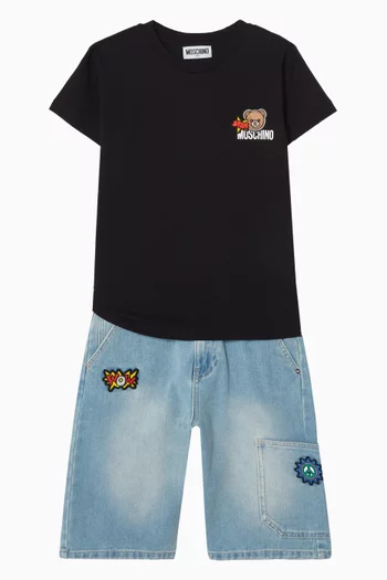 Teddy Logo T-shirt in Cotton Jersey
