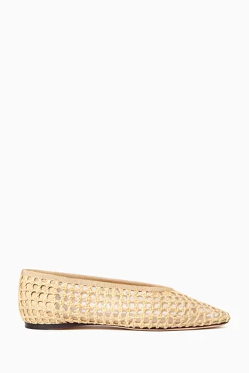 Emery Ballerina Flats in Crochet Raffia