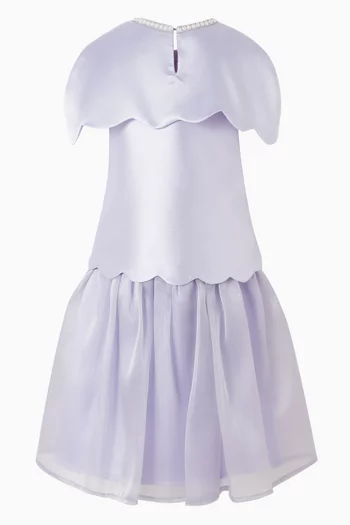 Cape Ruffled Maxi Dress