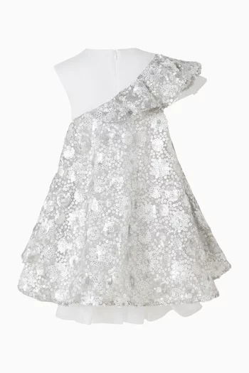 One-shoulder Sequin-embellished Dress in Tulle