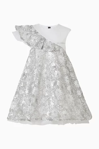 One-shoulder Sequin-embellished Dress in Tulle