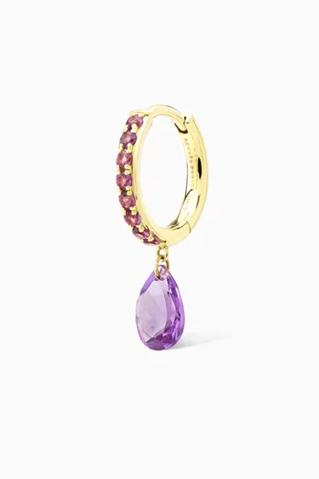Chakra Amethyst Single Earring in 18kt Gold