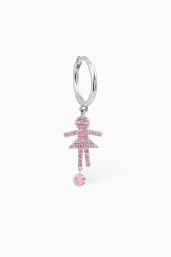 Séléné Girl Single Hoop Earring in 18kt White Gold
