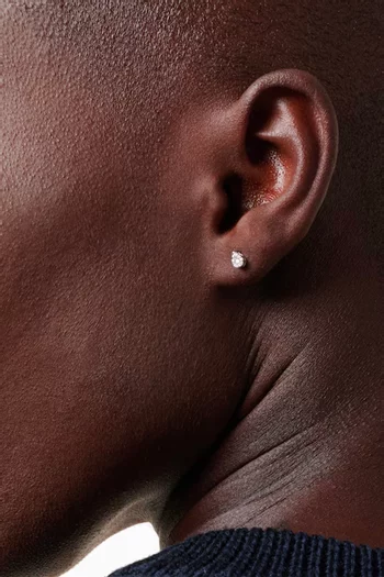 Pear Diamond Single Earring in 18kt White Gold