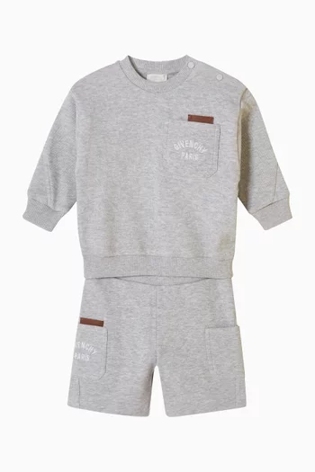 Logo Sweatshirt & Shorts Set