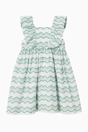 Wave-print Dress in Cotton