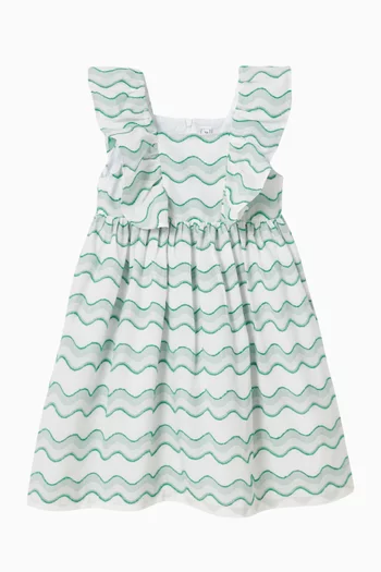 Wave-print Dress in Cotton