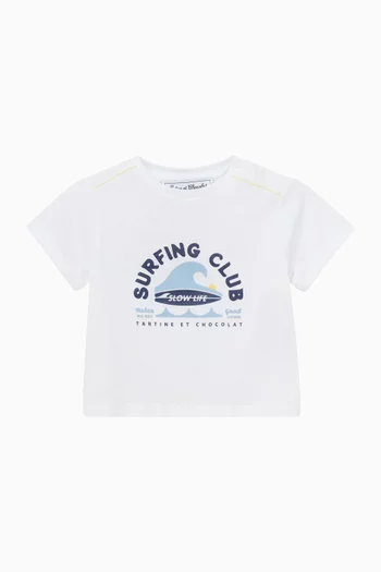 Surfing Club-print T-shirt in Cotton