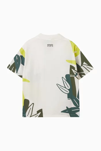 Elephant-print Shirt in Cotton-poplin