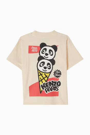 Kenzo Panda Logo T-shirt in Cotton