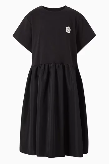 Logo-patch Dress in Cotton