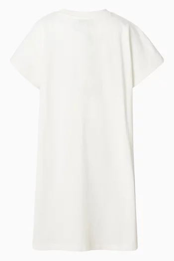 Logo-print Flared Dress in Cotton