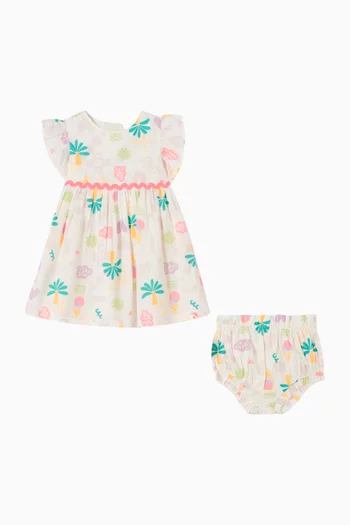 Printed Dress & Bloomers Set