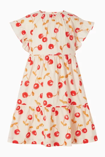 Leontine Cherry Print Dress in Cotton